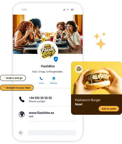 RCS business profile with customised branding and integrated product catalogue