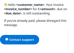 Pre filled smart template RCS message for email or SMS